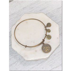 Alex and Ani Om Charm Bangle Bracelet Gold EUC
